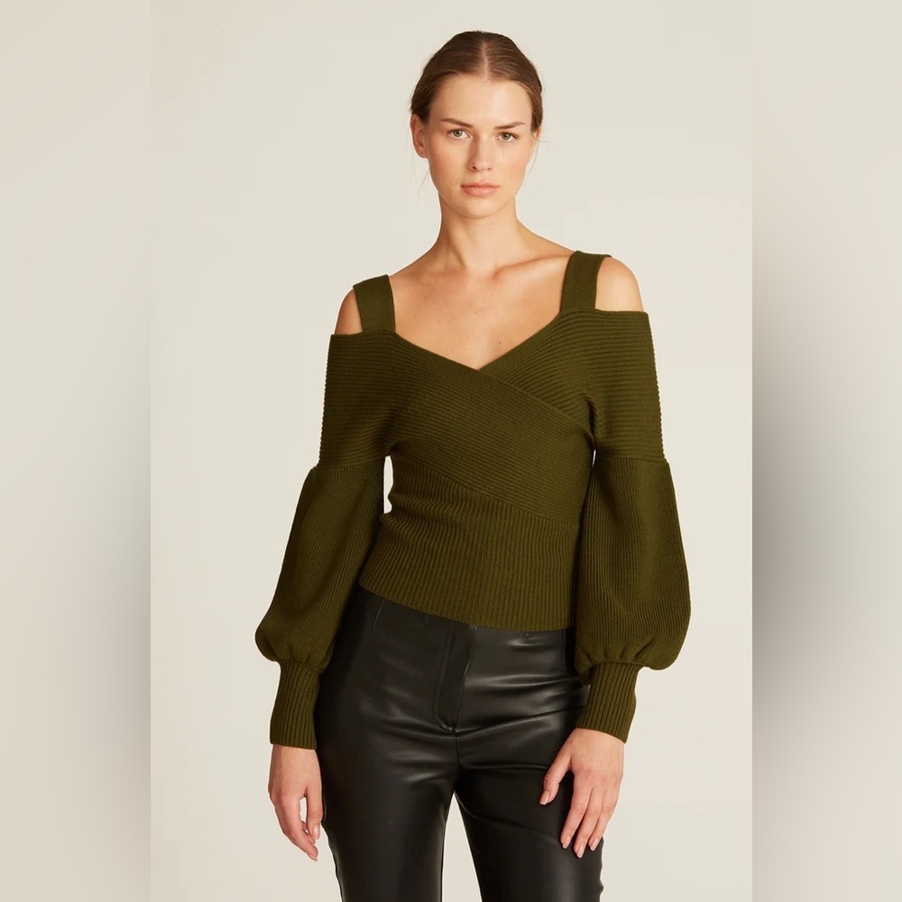 AMUR Spruce Green Merino Wool Sweater